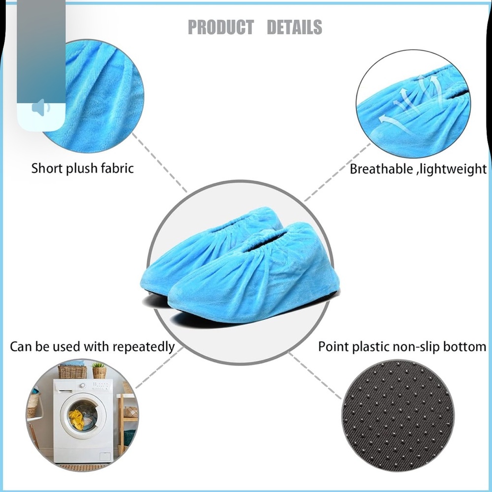 NWT 10Pairs Reusable Non Slip Shoe Covers, Premium Soft Washable 10 Colors - Picture 3 of 9